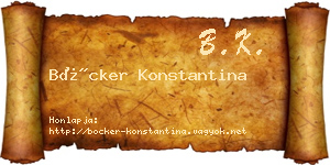 Böcker Konstantina névjegykártya